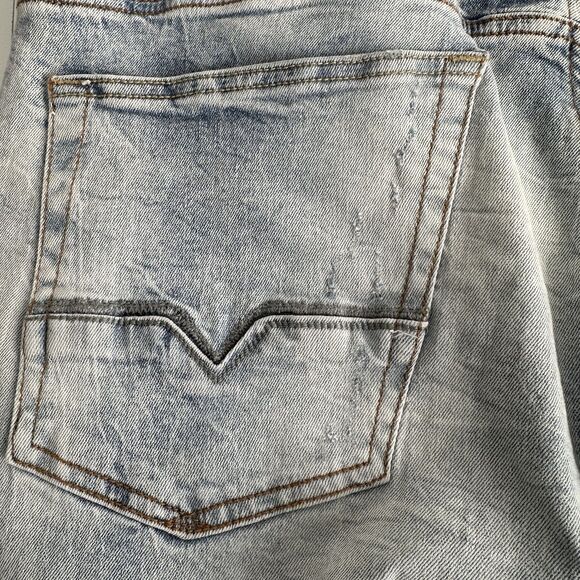 Buffalo David Bitton Jeans Mens 36x30 Ash-X Slim Stretch Crinkled Light Wash - Picture 9 of 16